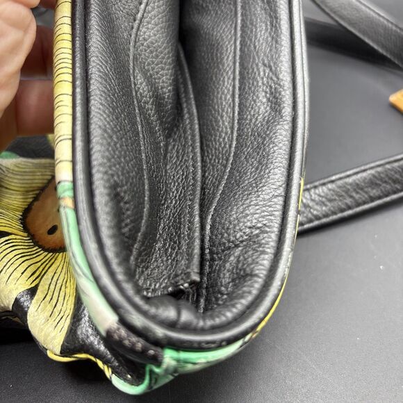 Anuschka Leather Hand Painted Dragonflies & Sunflowers Handbag - Picture 15 of 16